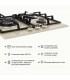 Plaque gaz beige, 3 feux, 3 zones, 3 foyers, plaque gaz beige 3 feux, encastrable, plaque gaz marron, plaque gaz crème
