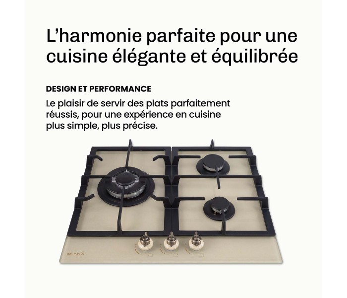 Plaque gaz beige, 3 feux, 3 zones, 3 foyers, plaque gaz beige 3 feux, encastrable, plaque gaz marron, plaque gaz crème