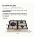 Plaque gaz beige, 3 feux, 3 zones, 3 foyers, plaque gaz beige 3 feux, encastrable, plaque gaz marron, plaque gaz crème