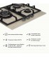 Plaque gaz beige, 3 feux, 3 zones, 3 foyers, plaque gaz beige 3 feux, encastrable