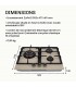 Plaque gaz beige, 3 feux, 3 zones, 3 foyers, plaque gaz beige 3 feux, encastrable