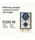 PLAQUE DE CUISSON GAZ 2 FOYERS DOUBLE COURONNE - VERRE BEIGE ET FONTE - 5200 WATTS - BELDEKO