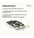 PLAQUE DE CUISSON GAZ 2 FOYERS DOUBLE COURONNE - VERRE BEIGE ET FONTE - 5200 WATTS - BELDEKO