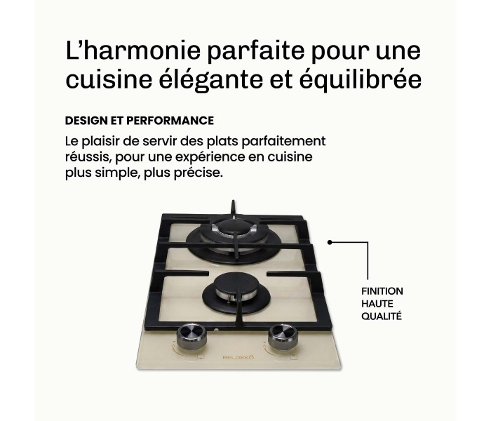 Domino gaz beige, plaque gaz 2 feux beige, plaque gaz, 2 feux, 2 foyers, encastrable