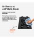 Domino gaz, verre noir, plaque gaz, 2 feux, 2 foyers, 2 zones, double couronne, fonte, puissante, encastrable
