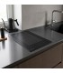 Domino induction, plaque induction, 2 feux, 2 zones, flex, noir mat, mat, encastrable, avec prise,