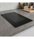 Domino induction, plaque induction, 2 feux, 2 zones, flex, noir mat, mat, encastrable, avec prise,
