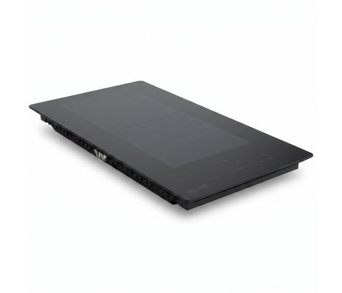 Domino induction, plaque induction, 2 feux, 2 zones, flex, noir mat, mat, encastrable, avec prise,