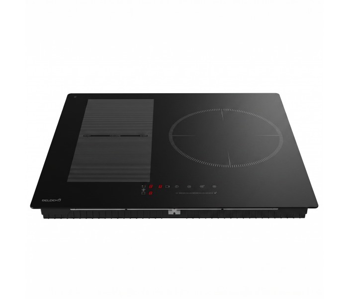 Plaque de cuisson induction 3 zones avec zone flex - 6500W - Verre noir mat - boosters - Pause et maintien au chaud