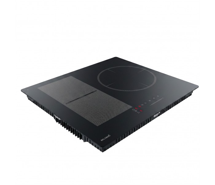 Plaque de cuisson induction 3 zones avec zone flex - 6500W - Verre noir mat - boosters - Pause et maintien au chaud