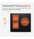 Plaque Induction Encastrable 3 Zones Flex 6500W - Verre Noir Mat Antirayure - 3 Boosters - Slider - Pause