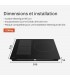 Plaque Induction Encastrable 3 Zones Flex 6500W BELDEKO, Verre Noir Mat Antirayure, 3 Boosters — dimensions et encastrement
