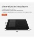 Plaque Induction Encastrable 3 Zones Flex 6500W BELDEKO, Verre Noir Brillant, 3 Boosters — dimensions et encastrement