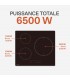Plaque Induction Encastrable 3 Zones Foyer XL 280mm 6500W BELDEKO, Verre Noir Brillant — dimensions et encastrement