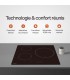 Plaque Induction Encastrable 3 Zones Foyer XL 280mm 6500W BELDEKO, Verre Noir Brillant — vue des commandes