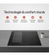 Plaque Induction Encastrable 4 Zones Flex 7200W BELDEKO, Verre Noir Mat Antirayure, 4 Boosters — vue des commandes