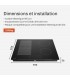 Plaque Induction Encastrable 4 Zones Flex 7200W BELDEKO, Verre Noir Mat Antirayure, 4 Boosters — dimensions et encastrement