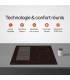 Plaque Induction Encastrable 4 Zones Flex 7200W BELDEKO, Verre Noir Brillant, 4 Boosters — vue des commandes