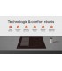Plaque Induction Encastrable 4 Zones 7200W BELDEKO, Verre Noir Brillant, 4 Boosters — vue des commandes