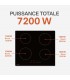 Plaque Induction Encastrable 4 Zones 7200W BELDEKO, Verre Noir Brillant, 4 Boosters — dimensions et encastrement