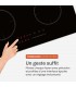 Plaque Induction Encastrable 4 Zones 7200W BELDEKO, Verre Noir Brillant, 4 Boosters — gros plan détaillé