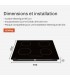 Plaque Induction Encastrable 4 Zones 7200W - Verre Noir Brillant - 4 Boosters - Slider Tactile - Pause