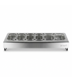 Saladette en Inox BELDEKO - 6 Boîtes avec Couvercles Étanches et Support Métallique à Ventouses