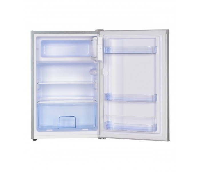 Réfrigérateur frigo table top, gris, silver, sous plan, porte ouverte