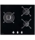 Plaque de cuisson 4 feux verre noir double couronne encastrable marque francaise puissante gaz de ville et ga bouteille