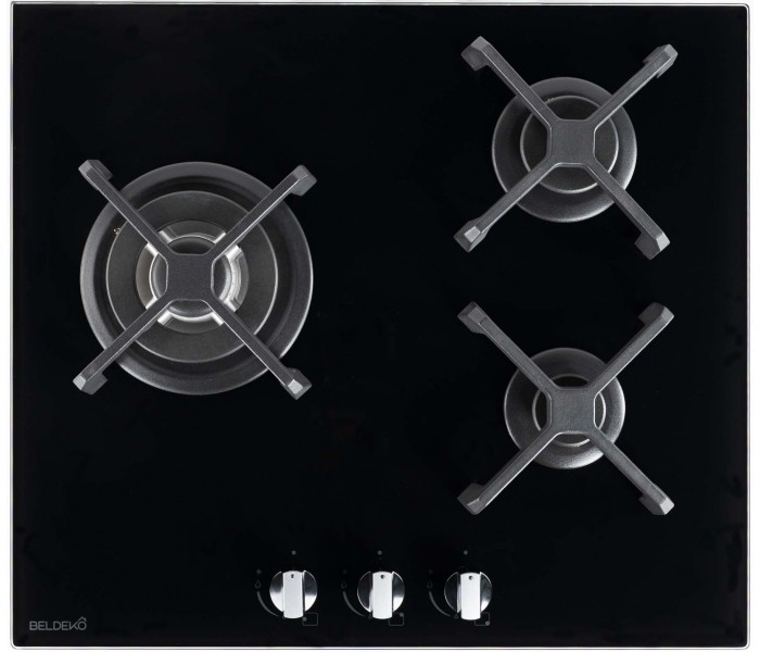 Plaque de cuisson 4 feux verre noir double couronne encastrable marque francaise puissante gaz de ville et ga bouteille