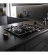 Plaque de cuisson 4 feux verre noir double couronne encastrable marque francaise puissante gaz de ville et ga bouteille