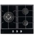 BELDEKO - Plaque de cuisson Gaz verre noir 3 foyers - Gaz ville et bouteille - grilles en fonte - 6200 Watts