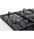 BELDEKO - Plaque de cuisson Gaz verre noir 3 foyers - Gaz ville et bouteille - grilles en fonte - 6200 Watts