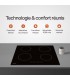 Plaque Induction Encastrable 4 Zones 7200W BELDEKO, Verre Noir Brillant, 4 Boosters — vue des commandes