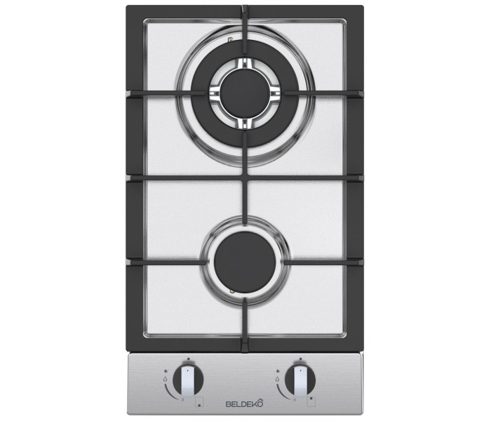 Domino gaz 2 feux inox et fonte, encastrable