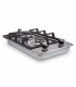 Domino gaz 2 feux inox et fonte, encastrable