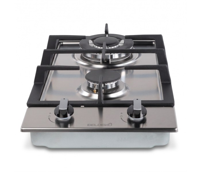 PLAQUE DE CUISSON GAZ DOMINO - INOX & FONTE - 5200 Watts| BELDEKO