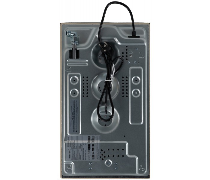 Plaque de cuisson gaz 2 foyers double couronne BELDEKO, Verre beige et fonte, 5200 watts — face arrière