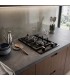 PLAQUE DE CUISSON GAZ 2 FOYERS DOUBLE COURONNE - VERRE NOIR ET FONTE - 5200 WATTS - BELDEKO