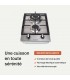 PLAQUE DE CUISSON GAZ DOMINO - INOX & FONTE - 5200 Watts BELDEKO