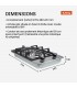 PLAQUE DE CUISSON GAZ DOMINO - INOX & FONTE - 5200 Watts BELDEKO