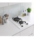Plaque de cuisson gaz 2 foyers double couronne BELDEKO, Verre BLANC et fonte, 5200 watts