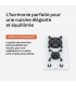 Plaque de cuisson gaz 2 foyers double couronne BELDEKO, Verre BLANC et fonte, 5200 watts