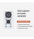 Plaque de cuisson gaz 2 foyers double couronne BELDEKO, Verre BLANC et fonte, 5200 watts