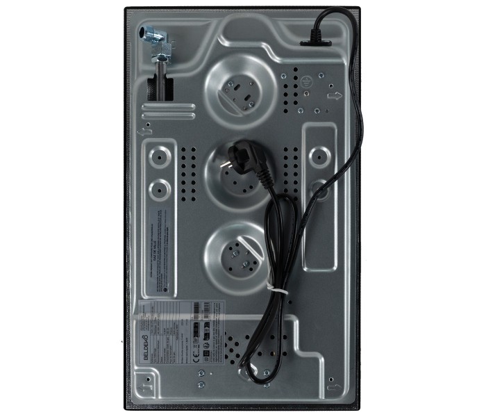 Plaque de cuisson gaz 2 foyers double couronne BELDEKO, Verre noir et fonte, 5200 watts — face arrière
