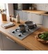 Plaque de cuisson gaz domino verre gris encastrable coloris gris