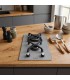 Plaque de cuisson gaz domino verre gris encastrable coloris gris