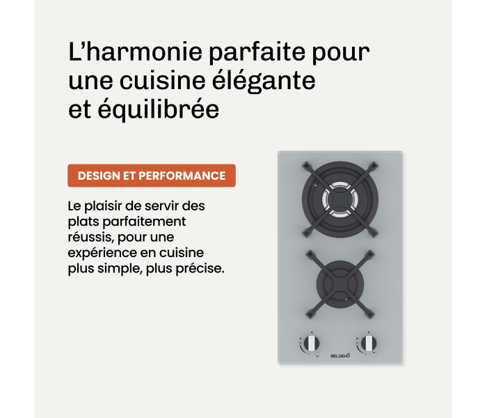 Plaque de cuisson gaz domino verre gris encastrable coloris gris