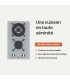 Plaque de cuisson gaz domino verre gris encastrable coloris gris