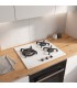 Plaque de cuisson gaz 3 foyers - Verre blanc dépoli - Double couronne 6200 W - Fonte - BELDEKO